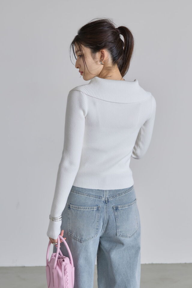 ★美品◆シップスエニィ◆ ビッグカラー ニット プルオーバー シップス エニィ SHIPS any SHIPS any:〈手洗い可能〉リブニット