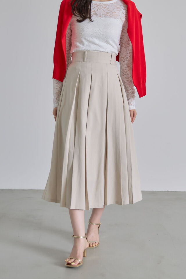 ツイルミディアムプリーツスカート※一部店舗のみ入荷