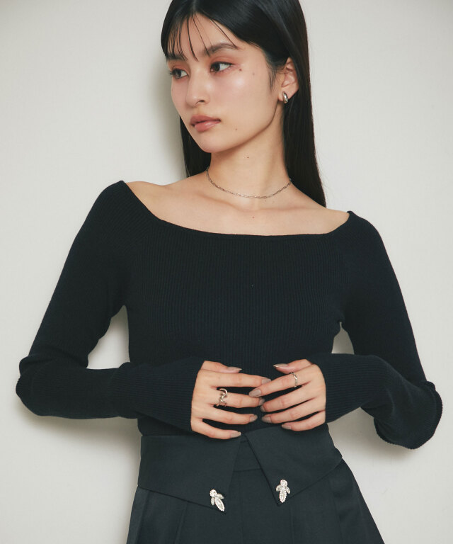 11月6日オフィシャルサイト限定少量再販！オフショルリブニットプルオーバー