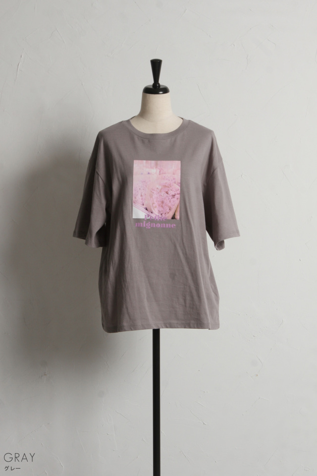 echeveria プリントコットンTシャツ echeveria プリントコットンTシャツ