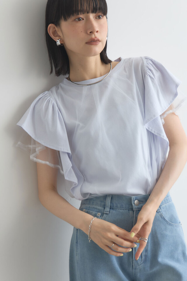 チュールフリルTシャツ※一部店舗のみ入荷