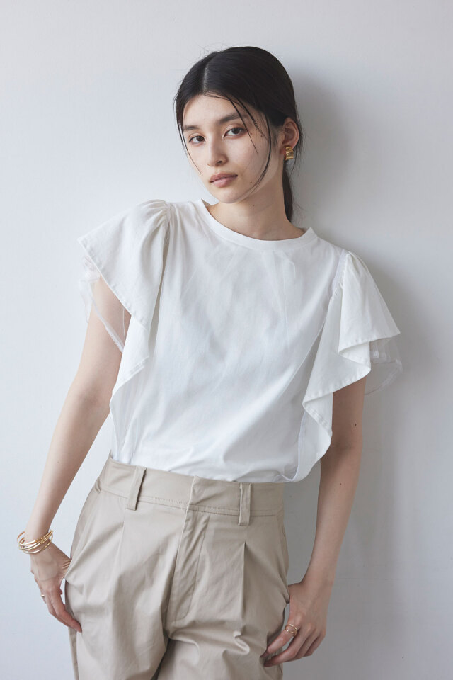 チュールフリルTシャツ※一部店舗のみ入荷