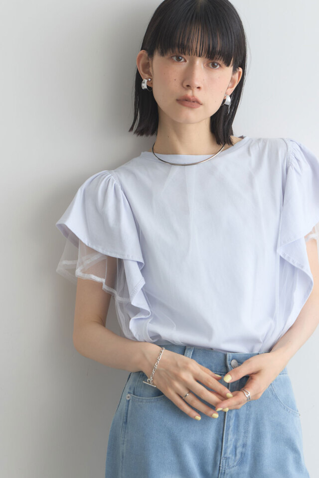 チュールフリルTシャツ※一部店舗のみ入荷