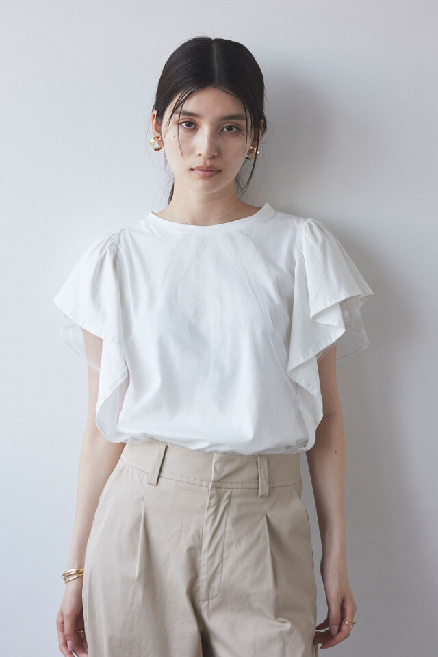 チュールフリルTシャツ※一部店舗のみ入荷