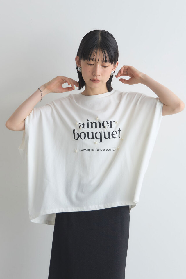 パール付きロゴTシャツ※一部店舗のみ入荷