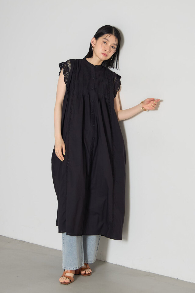 HaaT isseymiyake 総ピンタック レース ワンピース HaaT isseymiyake 総ピンタック レース ワンピース