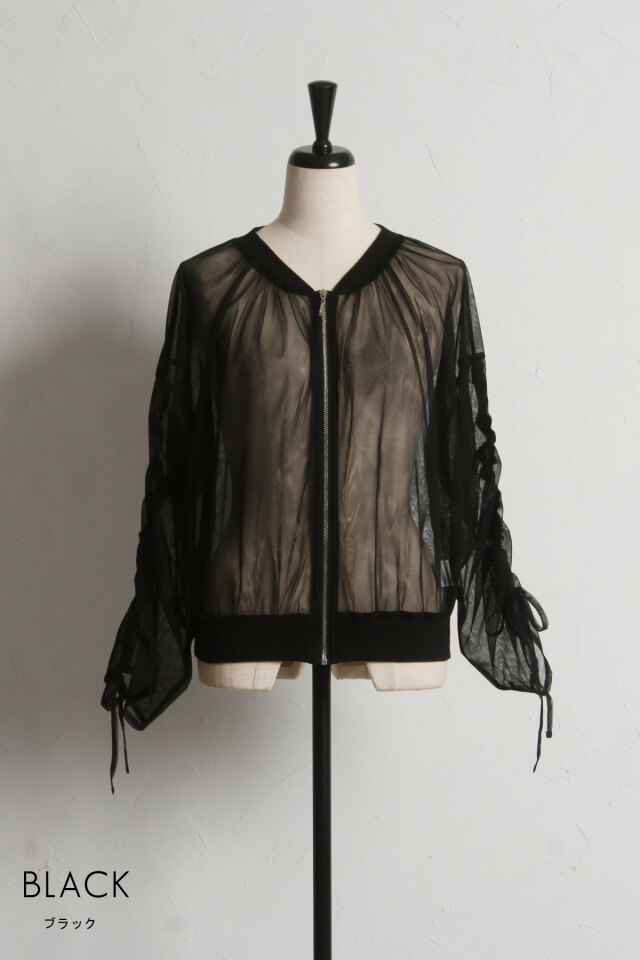 シアー袖ギャザーブルゾン※一部店舗のみ入荷