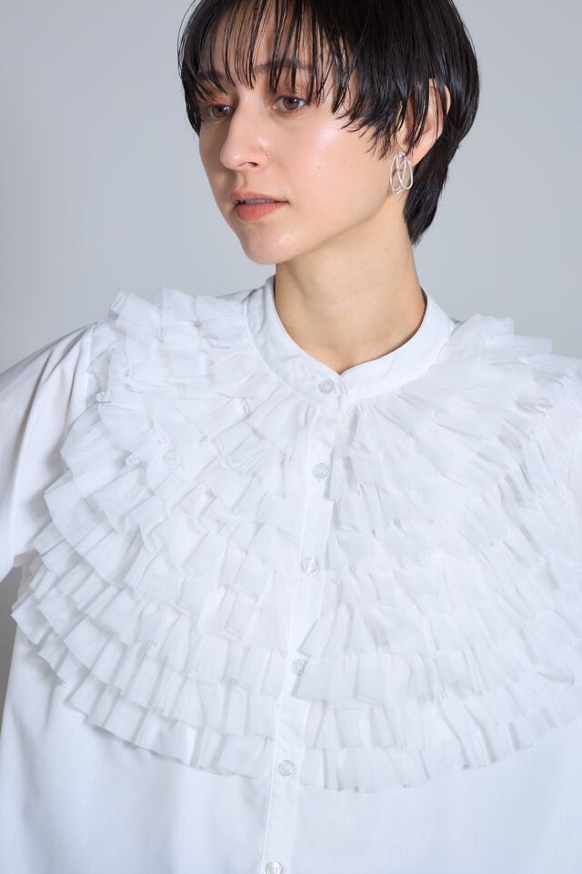 フリルチュールシャツブラウス※一部店舗のみ入荷