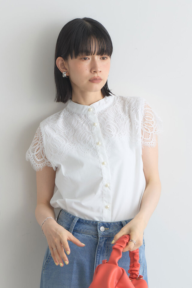 WEB限定】レースドッキングブラウス