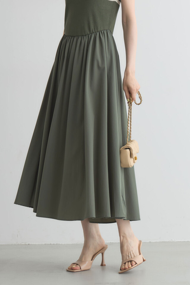 WEB限定】配色ドッキングノースリワンピース