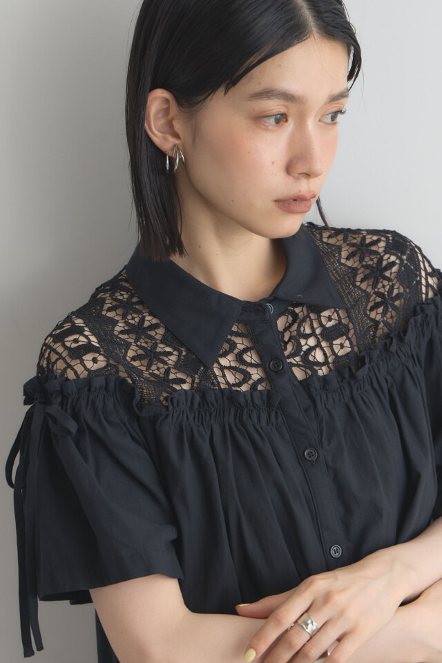 レース切替ブラウス※一部店舗のみ入荷