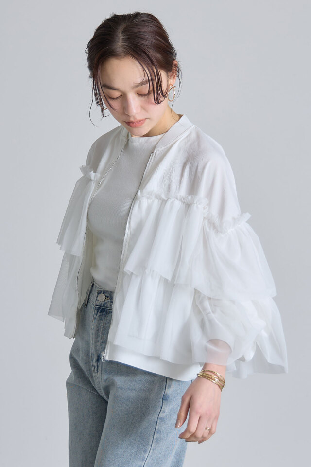 【新品未使用】 PERNA チュールフリルジャケット フリーサイズ 01_001.jpg