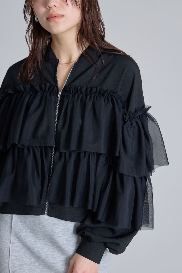 チュールフリルブルゾン※一部店舗のみ入荷