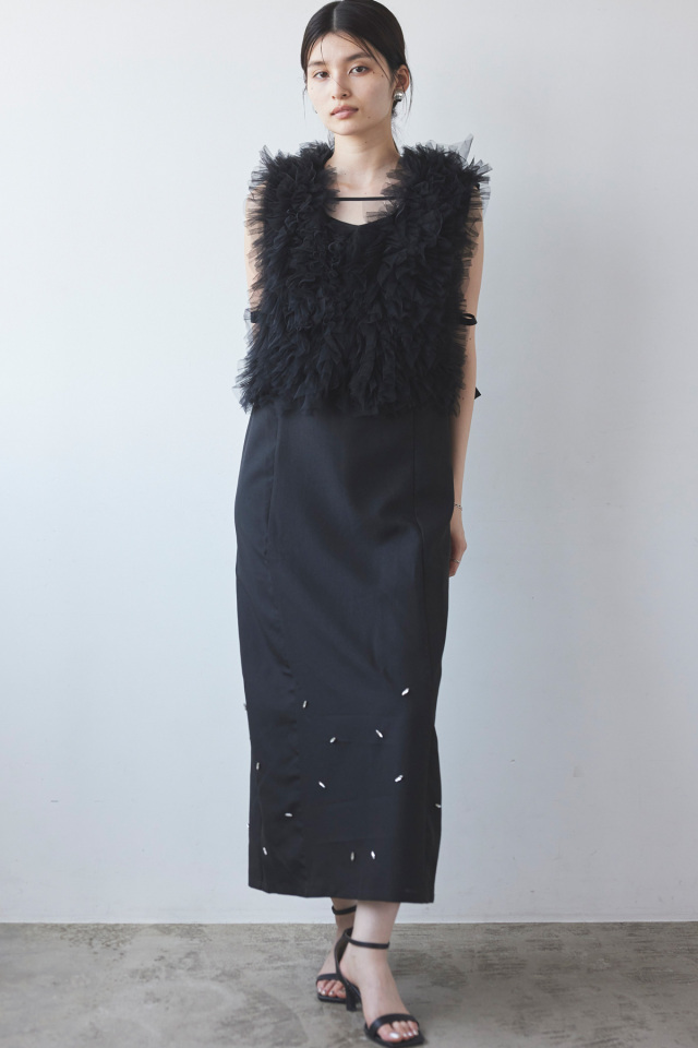 【極美品】チュールベスト　ビアズリー　ブラック　ベスト 極美品】チュールベスト ビアズリー ブラック ベスト 極美品】チュール