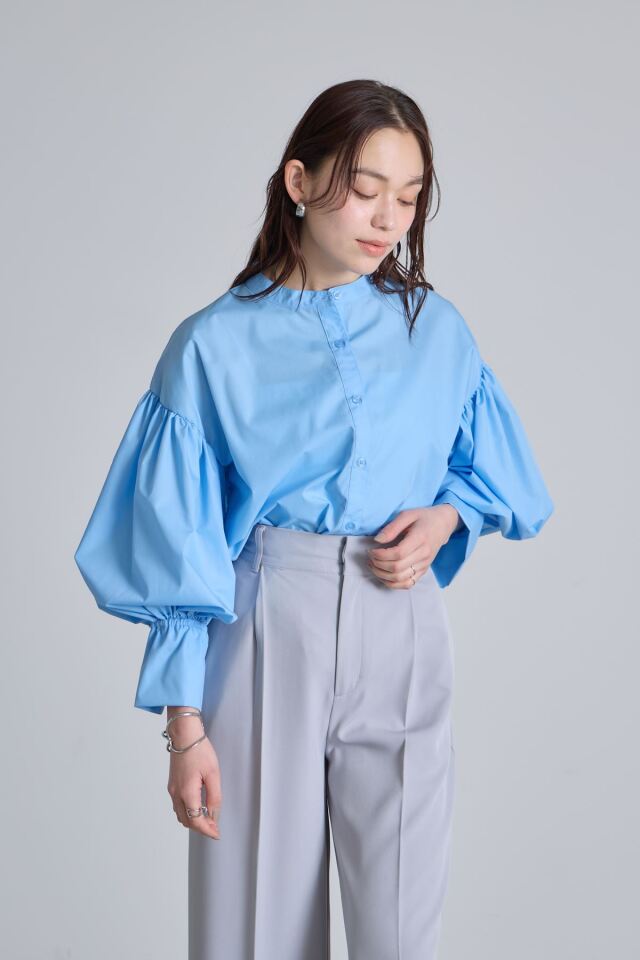 ギャザースリーブシャツブラウス※一部店舗のみ入荷