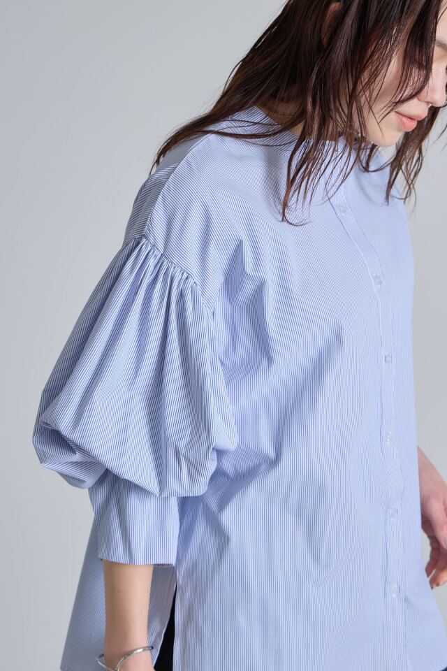 ギャザースリーブシャツブラウス※一部店舗のみ入荷