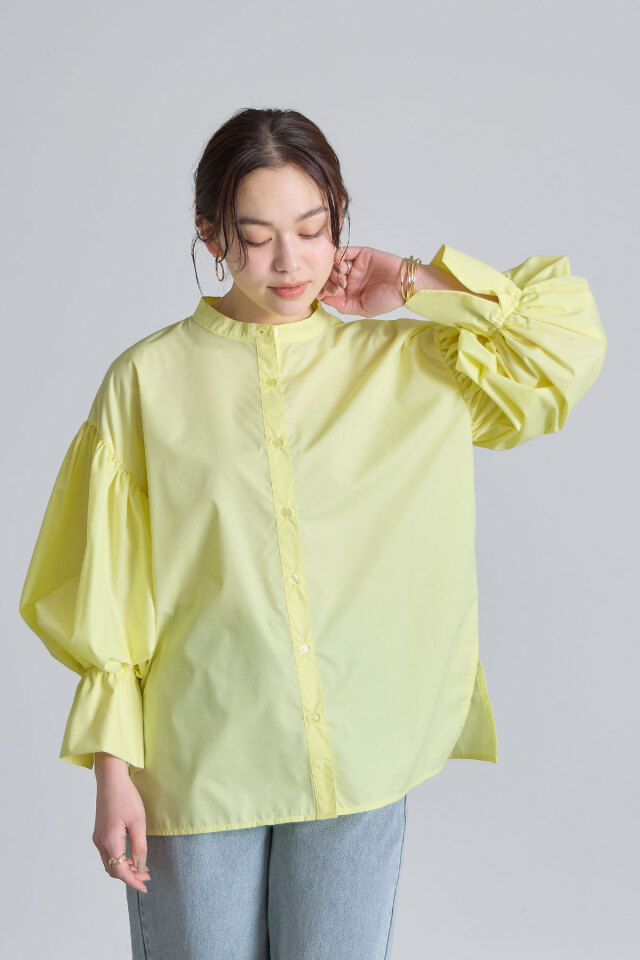 ギャザースリーブシャツブラウス※一部店舗のみ入荷