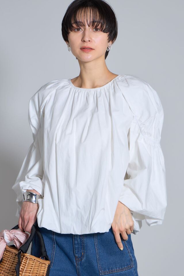 roku 6 beauty&amp;youth ギャザースリーブ ブラウス 白 BEAUTY&YOUTH UNITED ARROWS - roku 6 beauty&youth ギャザースリーブ