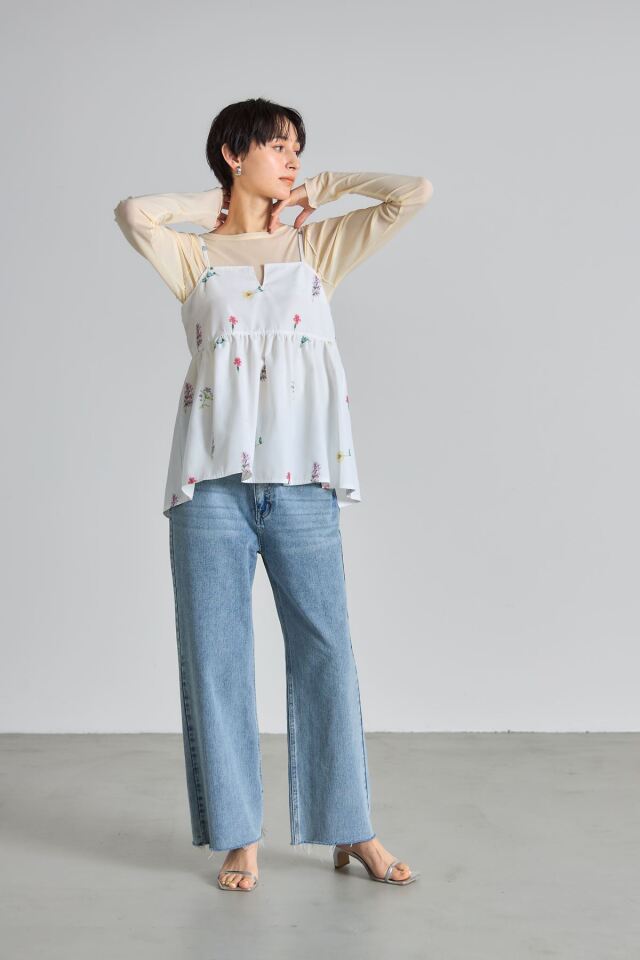 フラワープリントキャミソール※一部店舗のみ入荷