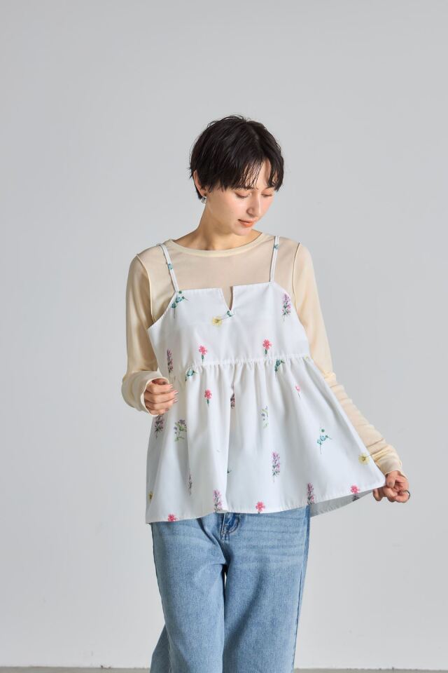フラワープリントキャミソール※一部店舗のみ入荷