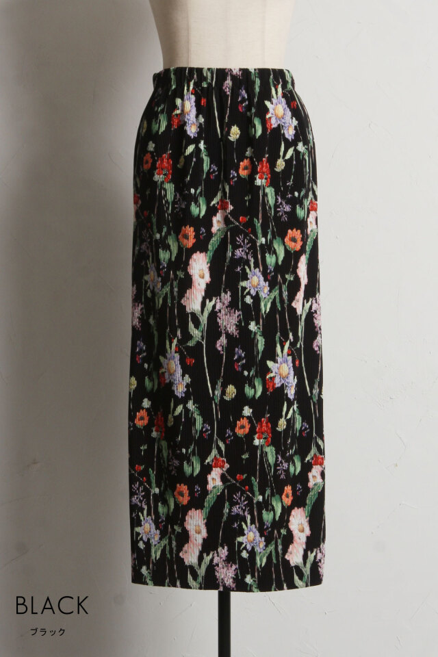 フラワープリントタイトスカート※一部店舗のみ入荷