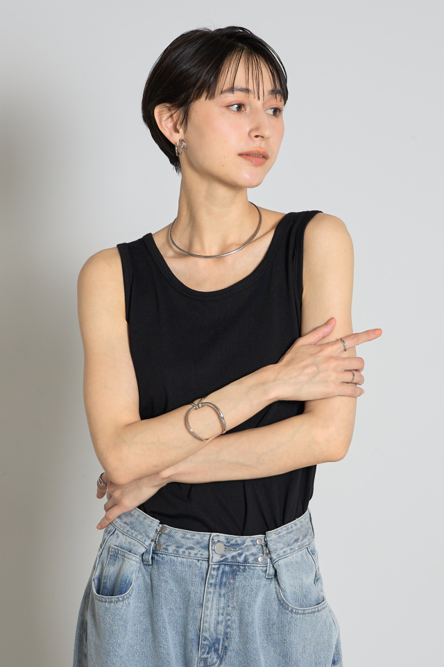 ドットチュールタンクトップ GOLDJAPAN（ゴールドジャパン） 大きいサイズ レディース トップス
