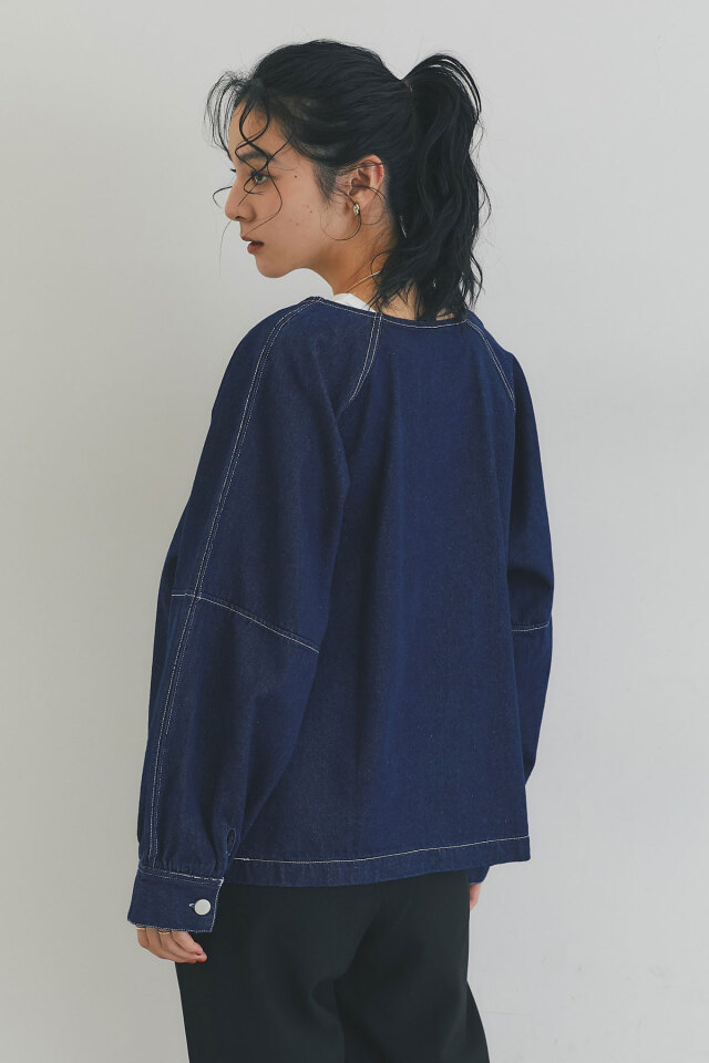 WEB限定】ノーカラーデニムジャケット