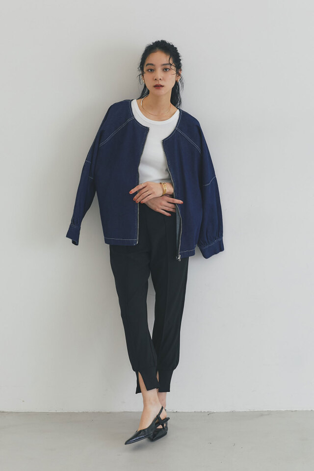 WEB限定】ノーカラーデニムジャケット
