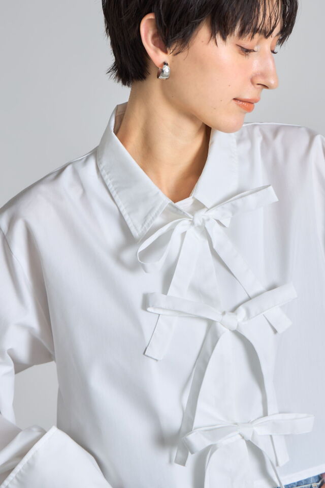 リボンデザインショートシャツ※一部店舗のみ入荷