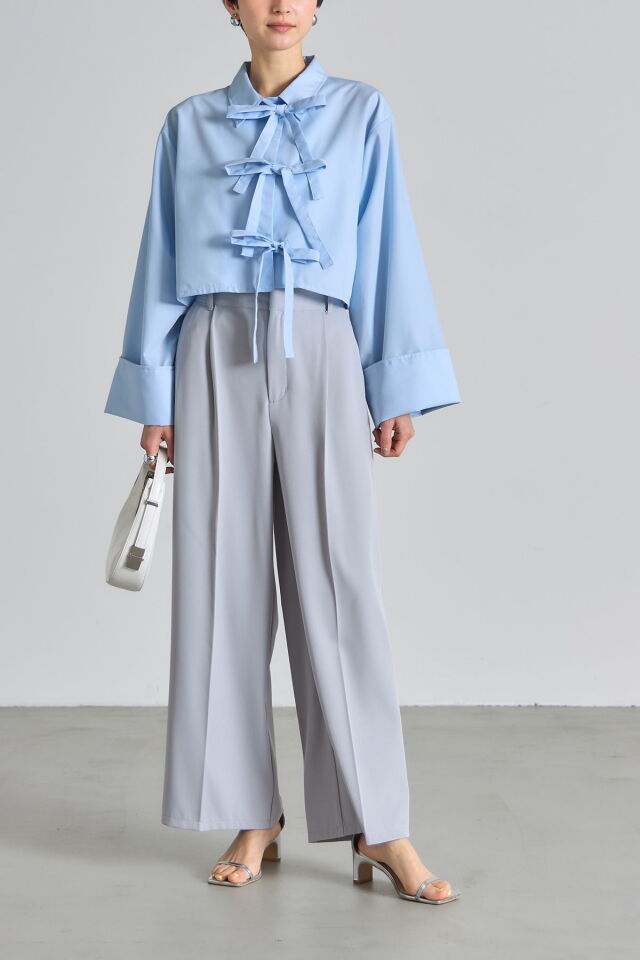 リボンデザインショートシャツ※一部店舗のみ入荷