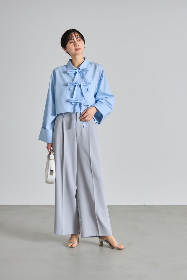 リボンデザインショートシャツ※一部店舗のみ入荷