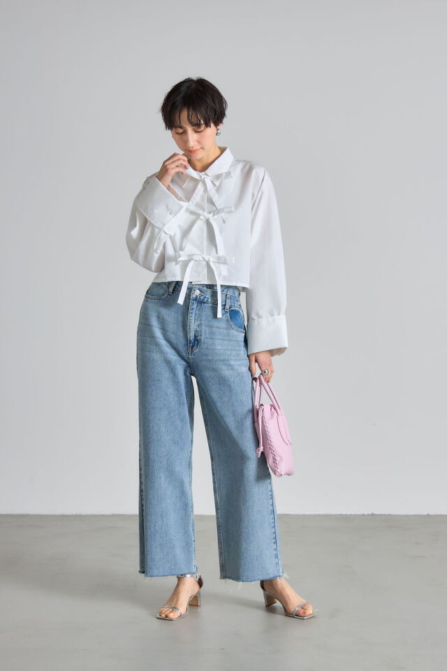リボンデザインショートシャツ※一部店舗のみ入荷