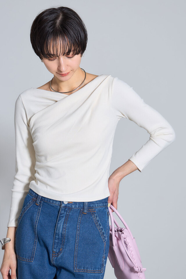 超美品｜完売品 ランダムリブカットソー size2 navy 細リブハイネックカットソートップス＜大きいサイズ有＞ 通販【ニッセン】