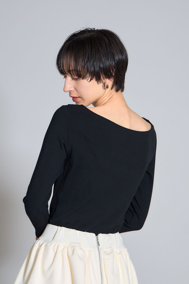 テレコリブドレープカットソー※一部店舗のみ入荷