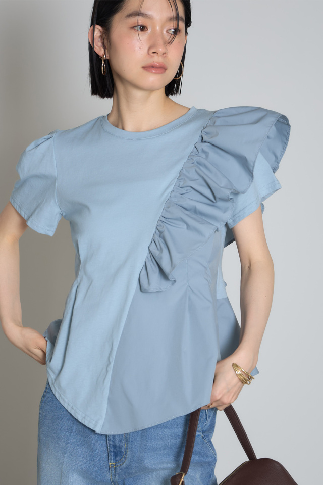 アシメフリル天竺カットプルオーバー※一部店舗のみ入荷＊SALE品につき返品/交換/注文確定後の変更キャンセル不可＊