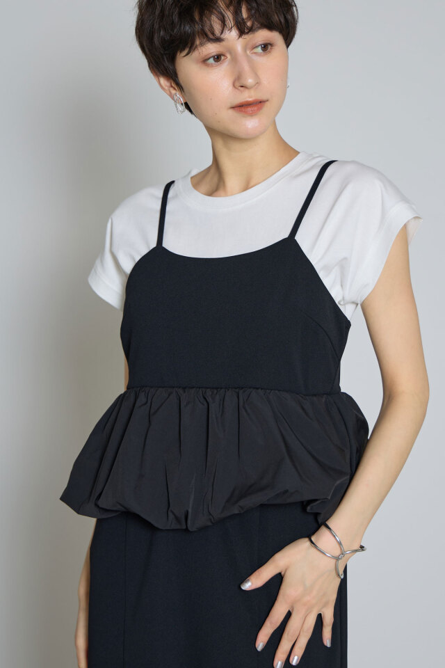 バルーンぺプラムカットジョーゼットキャミワンピース※一部店舗のみ入荷