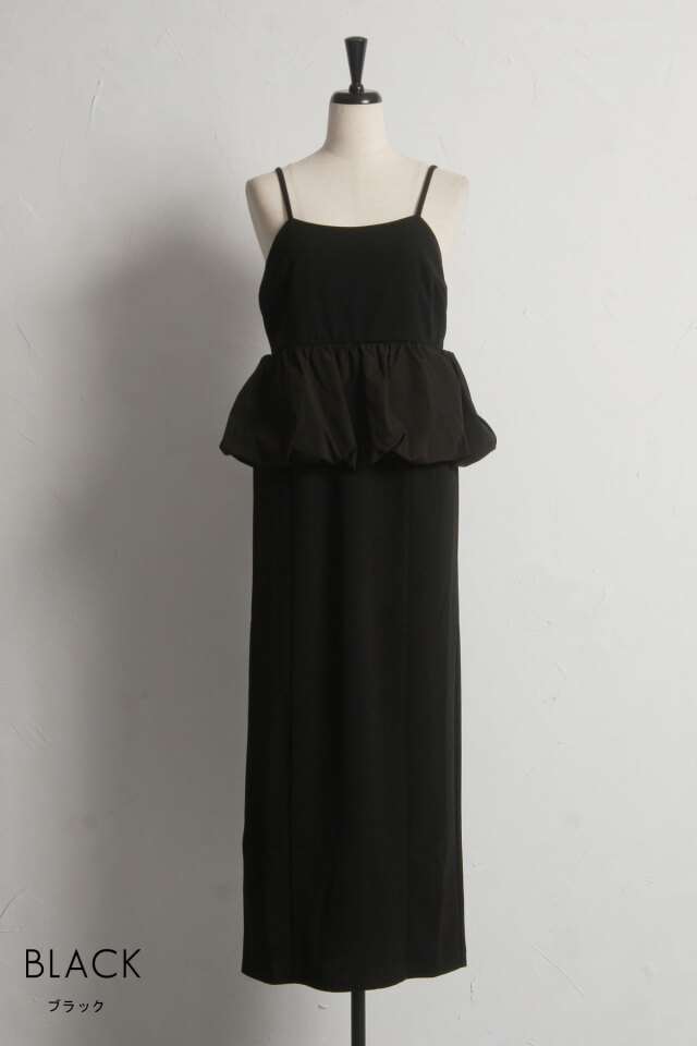 バルーンぺプラムカットジョーゼットキャミワンピース※一部店舗のみ入荷