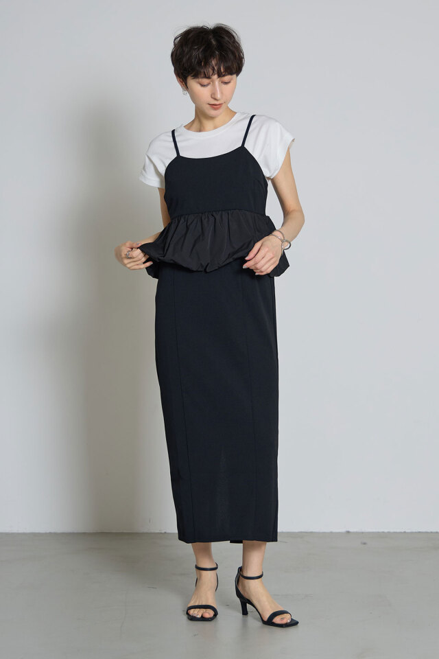 バルーンぺプラムカットジョーゼットキャミワンピース※一部店舗のみ入荷