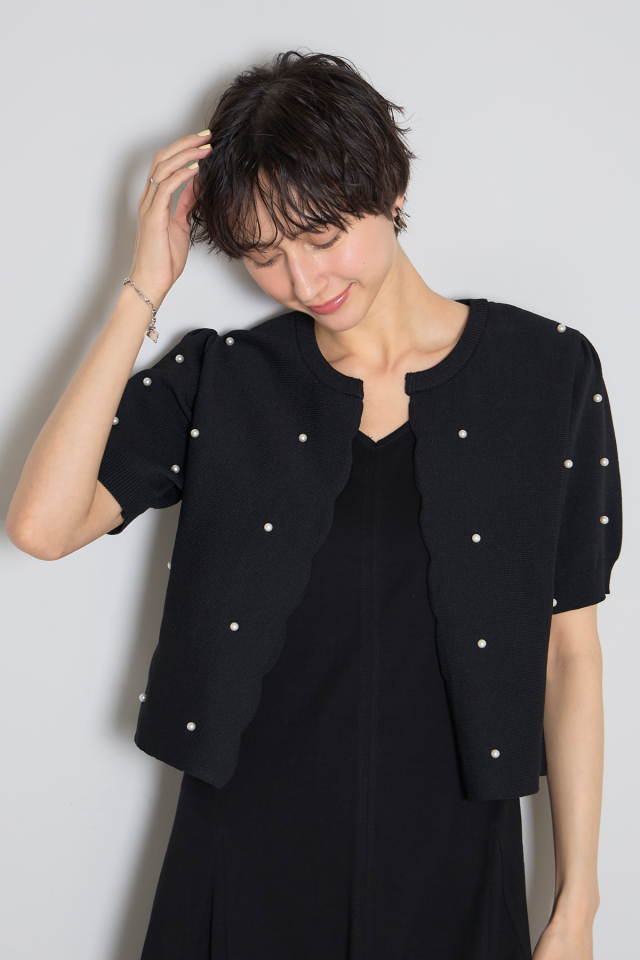 Auberge pearl パール カーディガン ブラック Auberge pearl パール カーディガン ブラック Auberge pearl