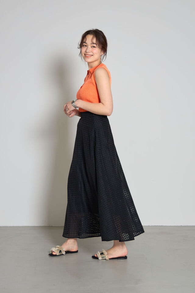 襟付きノースリーニットプルオーバー