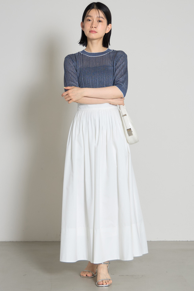 トップス enjoy 配色ラインリブニットプルオーバー