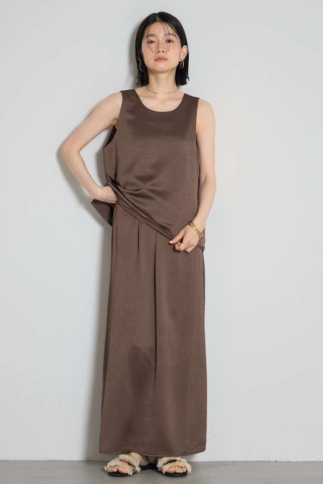 サテンロングスカート(145-196952とセットアップ可能)