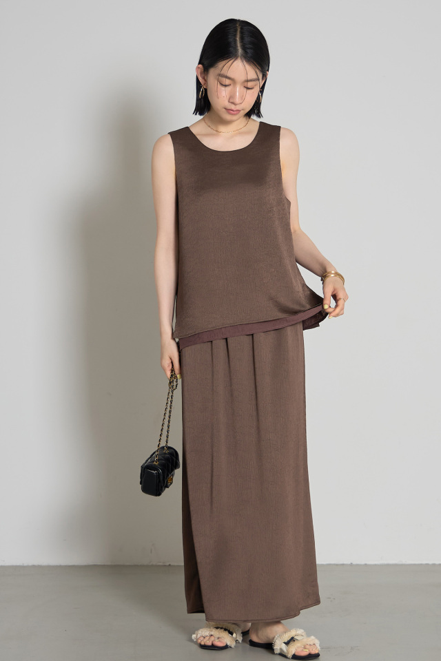 サテンロングスカート(145-196952とセットアップ可能)