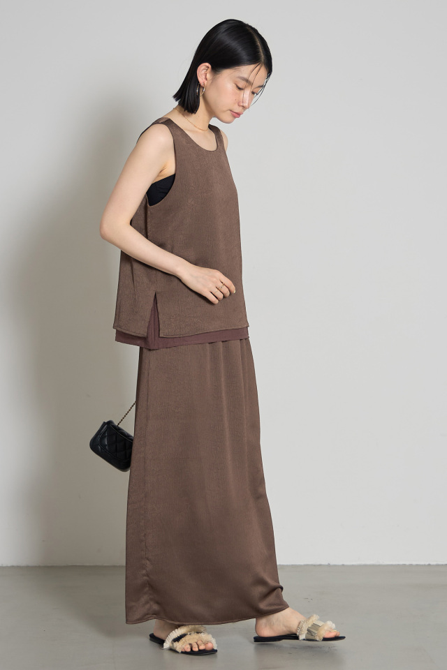 サテンロングスカート(145-196952とセットアップ可能)