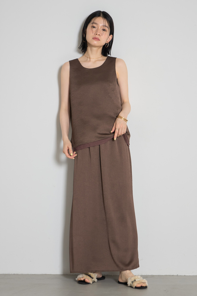 サテンロングスカート(145-196952とセットアップ可能)