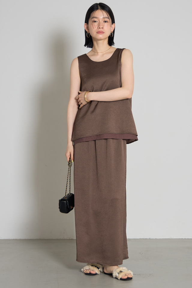 サテンロングスカート(145-196952とセットアップ可能)