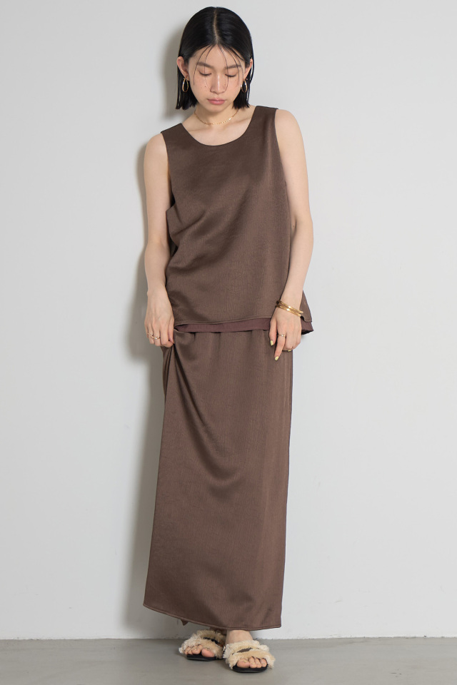 サテンロングスカート(145-196952とセットアップ可能)