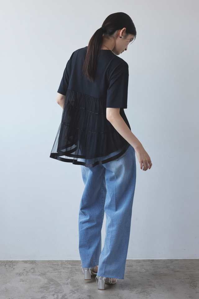 ta様♡ブラック バックチュールTシャツ