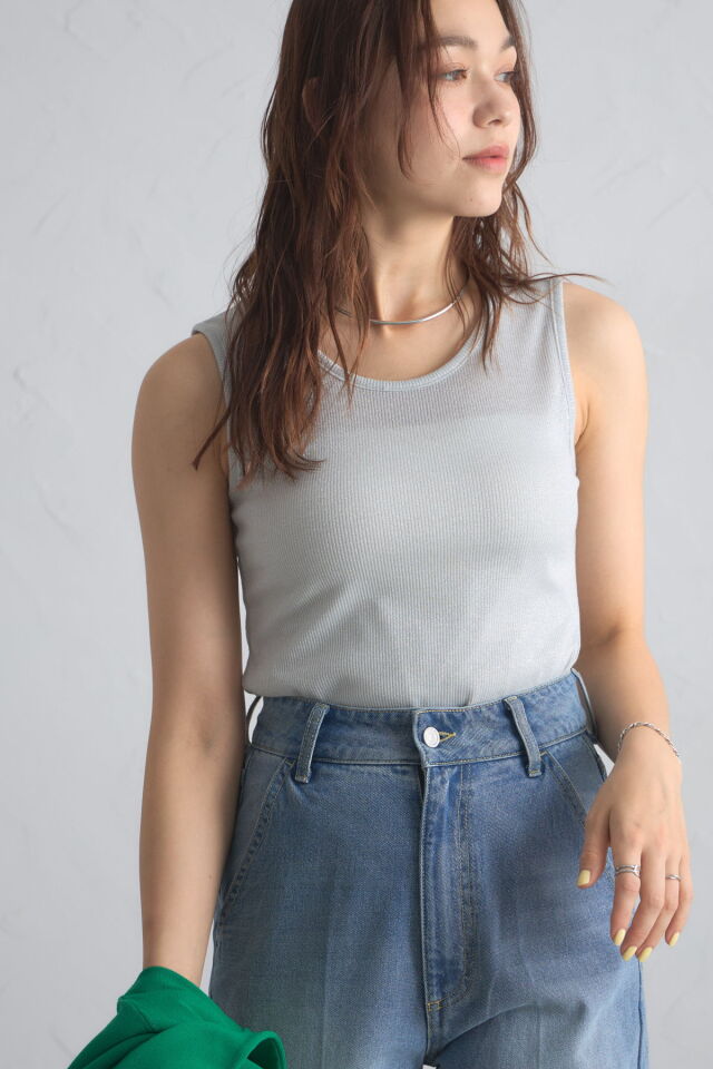 ラメリブタンクトップ※一部店舗のみ入荷