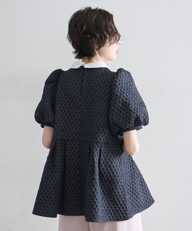 ひなこっちゃん★子供服まとめ売り ふくれジャガード配色カラーブラウス（半袖）